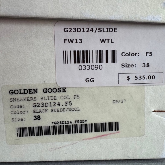 Golden Goose slide hightop sneaker-F5 black womens 38 - Picture 2 of 9